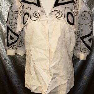 Vintage 80’s Belldini Cream Jacket with Black and Gold Details